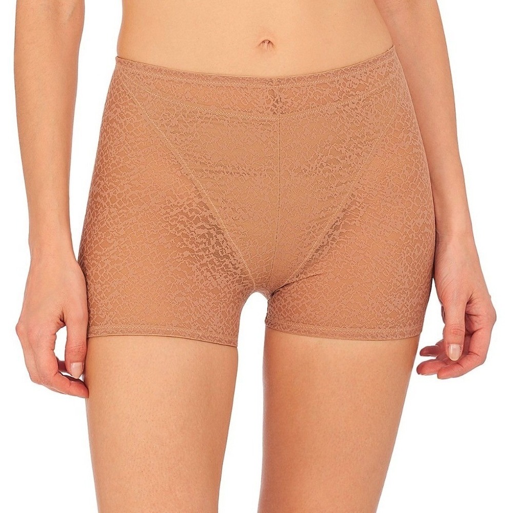Natori Pretty Smooth Boxers Buff Lace Control Shorts 770318 XL NWT